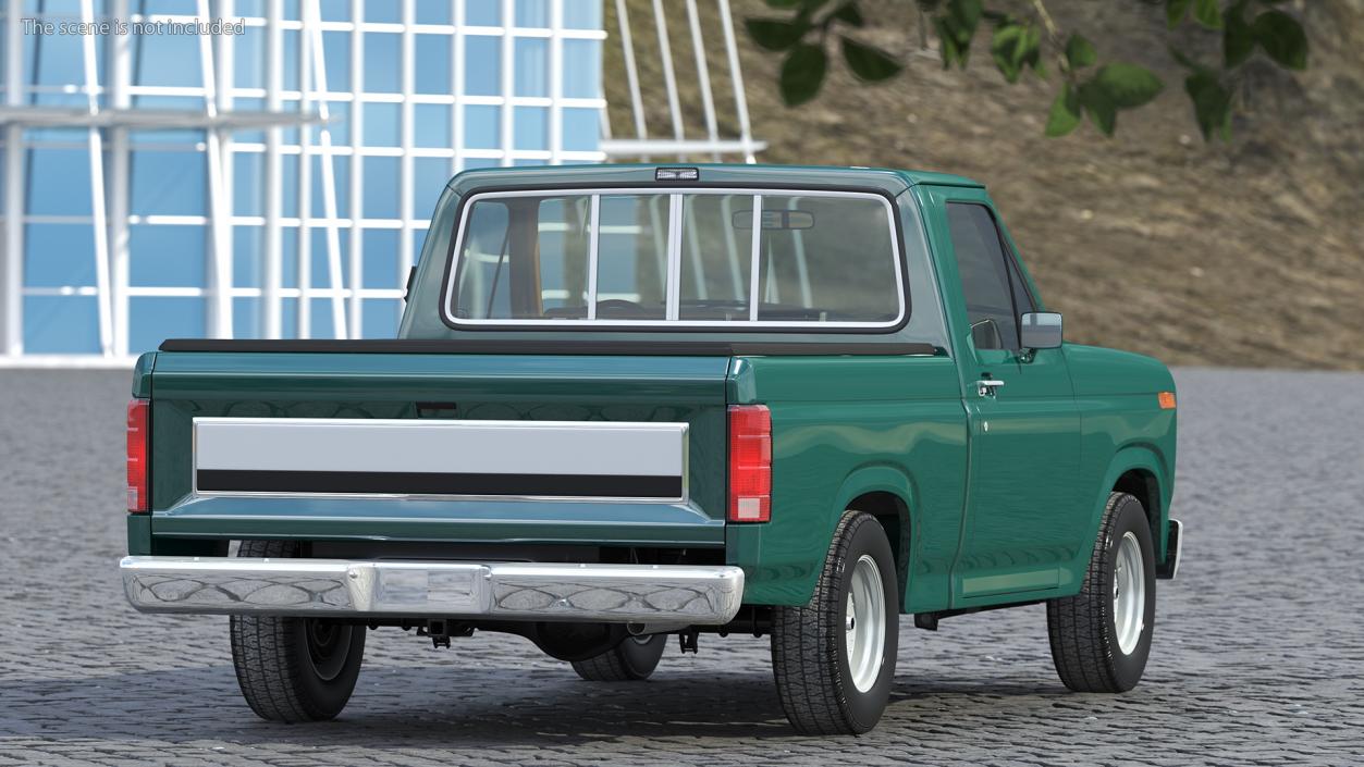 Compact Pickup Truck Rigged 3D