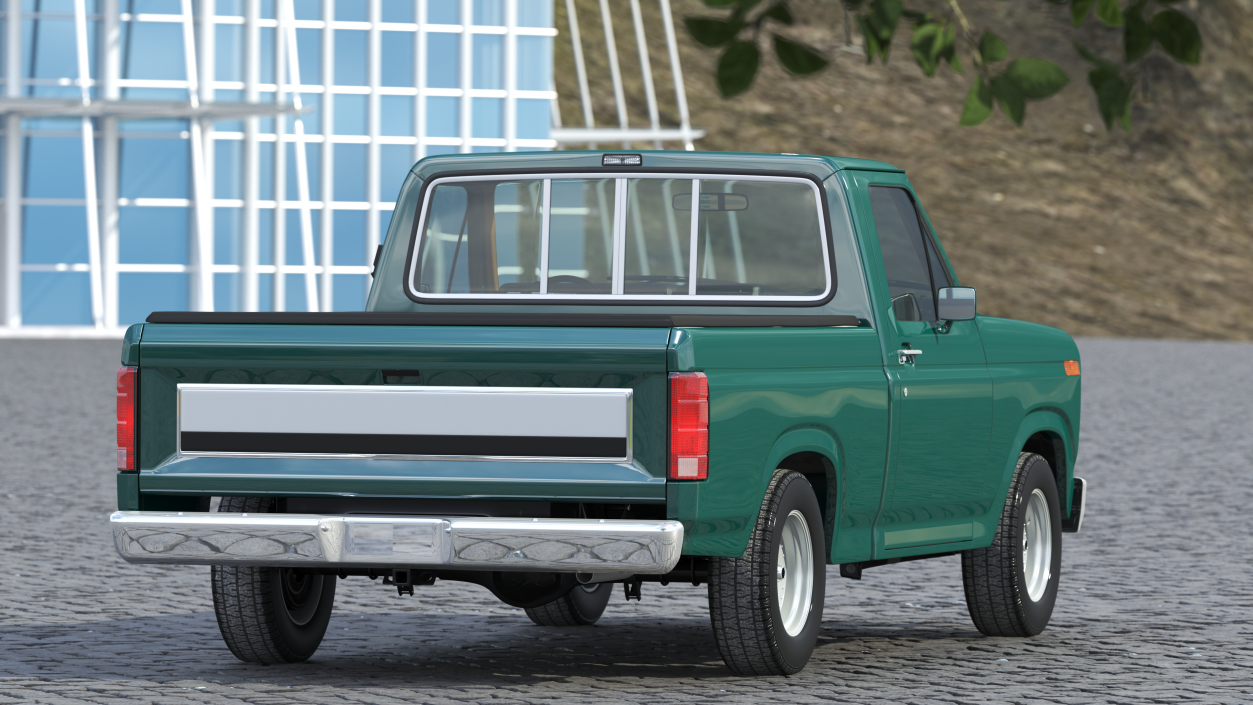 Compact Pickup Truck Rigged 3D