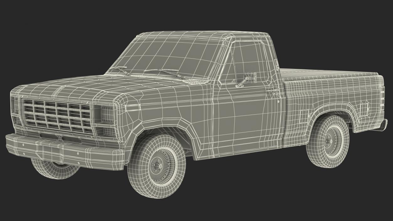 Compact Pickup Truck Rigged 3D