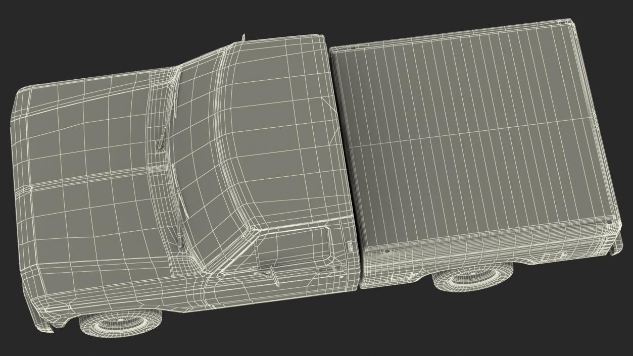 Compact Pickup Truck Rigged 3D