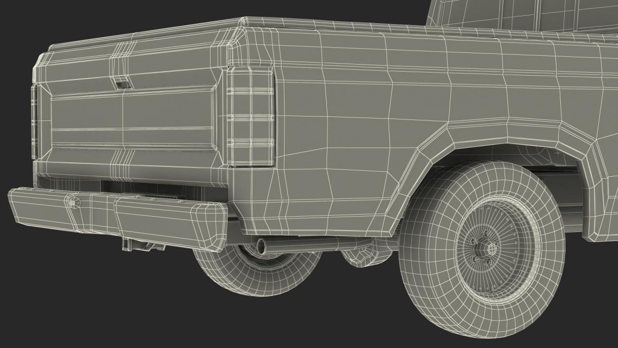 Compact Pickup Truck Rigged 3D