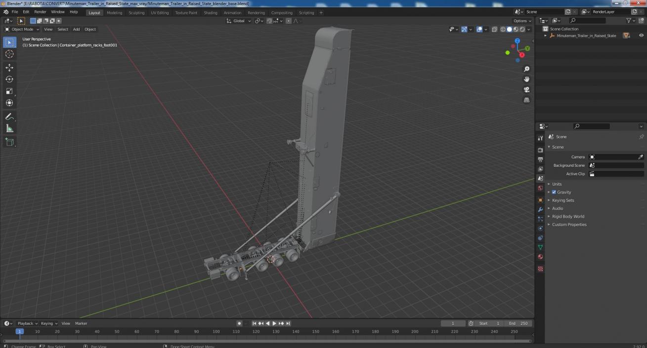 3D Minuteman Trailer in Raised State model