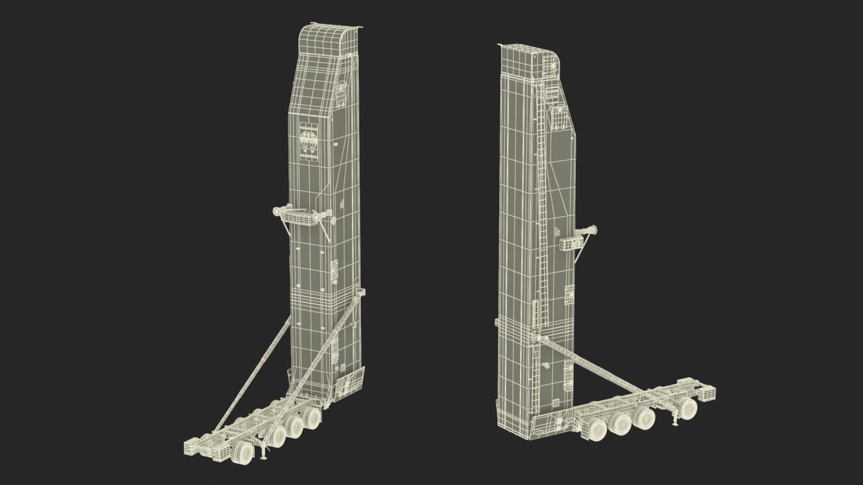 3D Minuteman Trailer in Raised State model