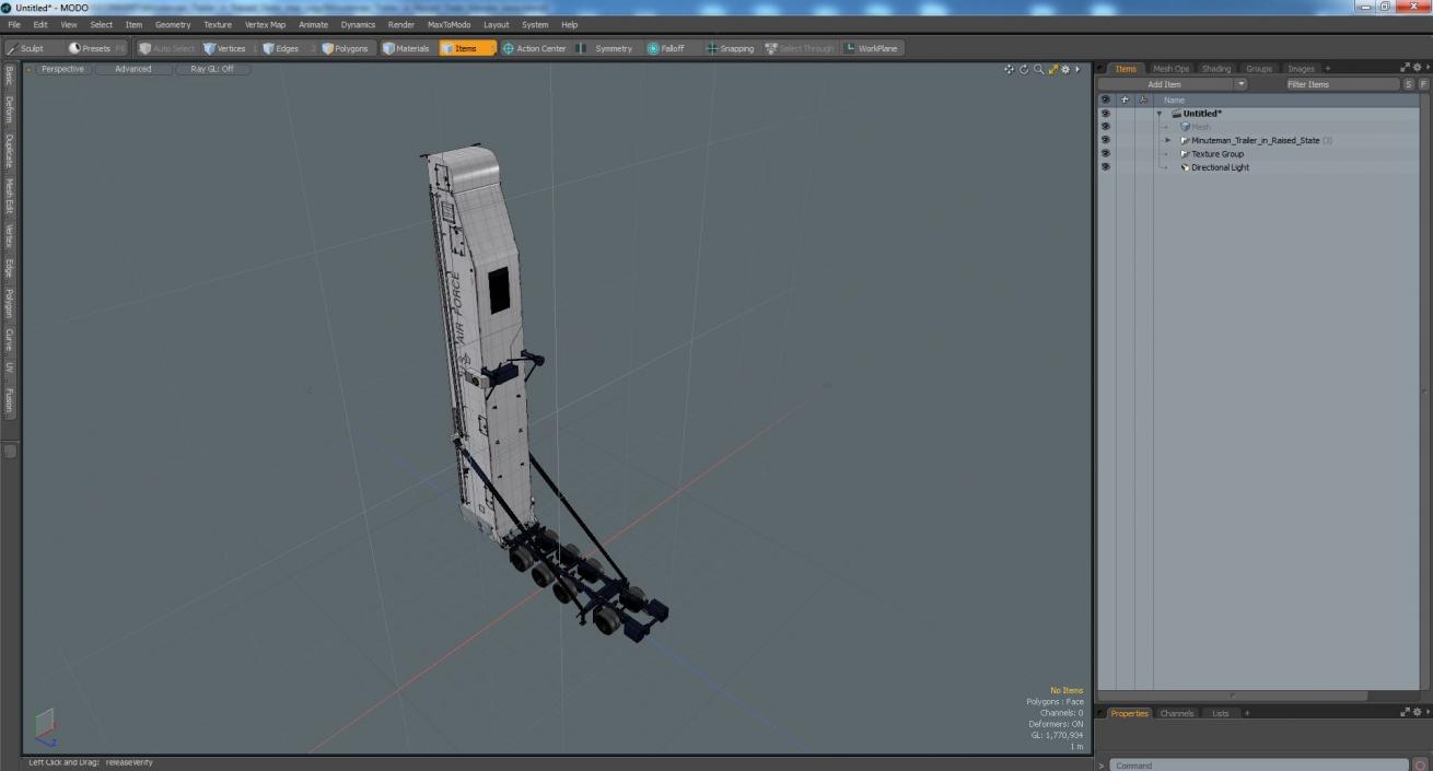 3D Minuteman Trailer in Raised State model