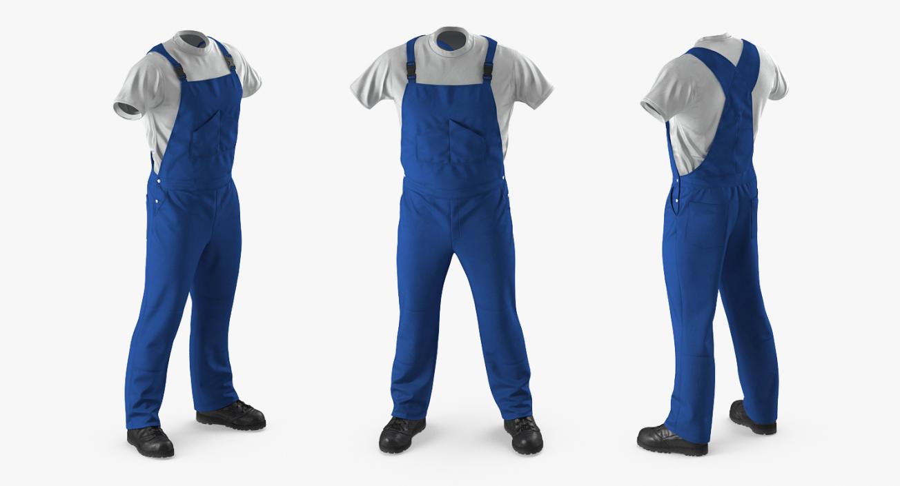 Boiler Suit Coverall with Safety Helmet 3D model