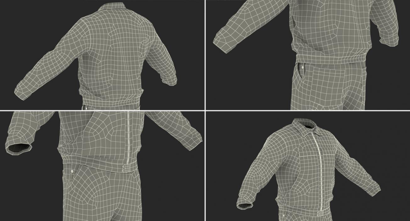 Boiler Suit Coverall with Safety Helmet 3D model