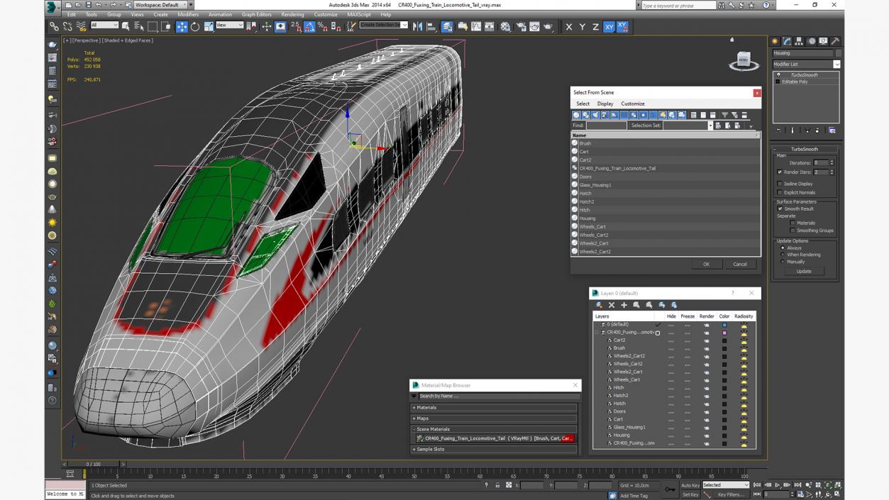 CR400 Fuxing Train Locomotive Tail 3D model