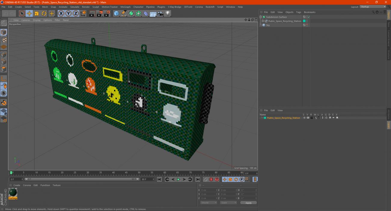 3D model Public Space Recycling Station