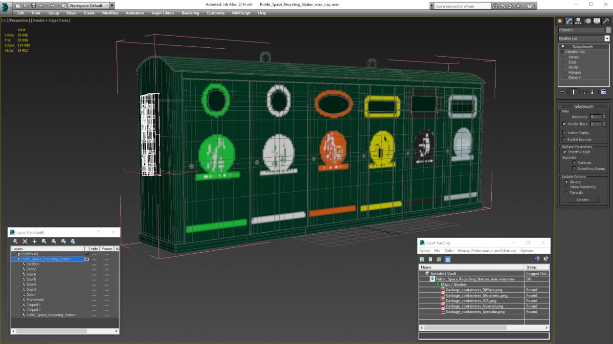 3D model Public Space Recycling Station