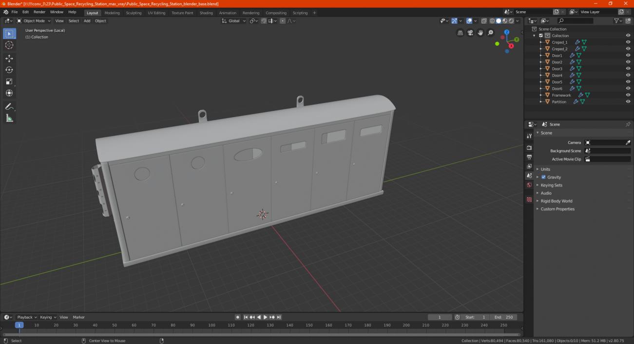 3D model Public Space Recycling Station