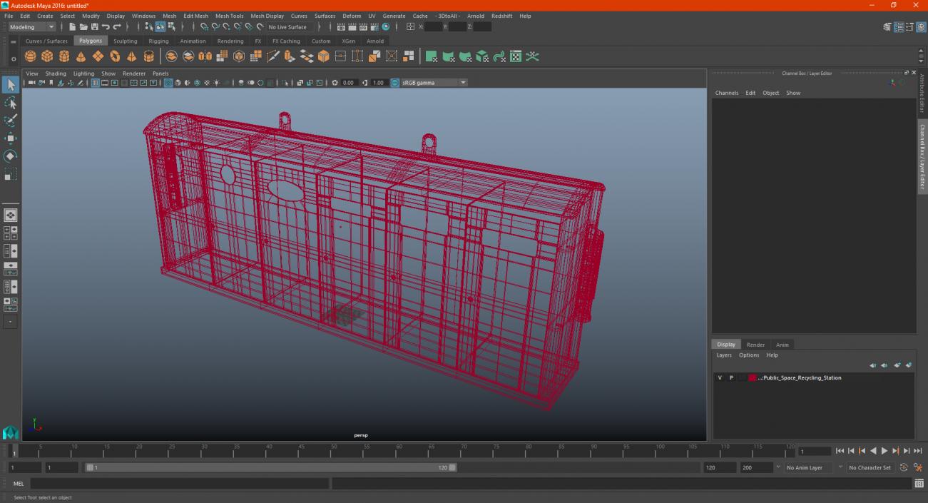 3D model Public Space Recycling Station