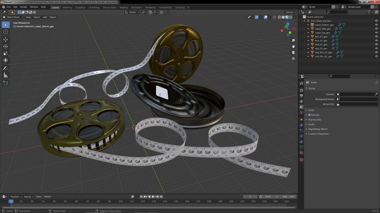 3D Film Reels and Box model