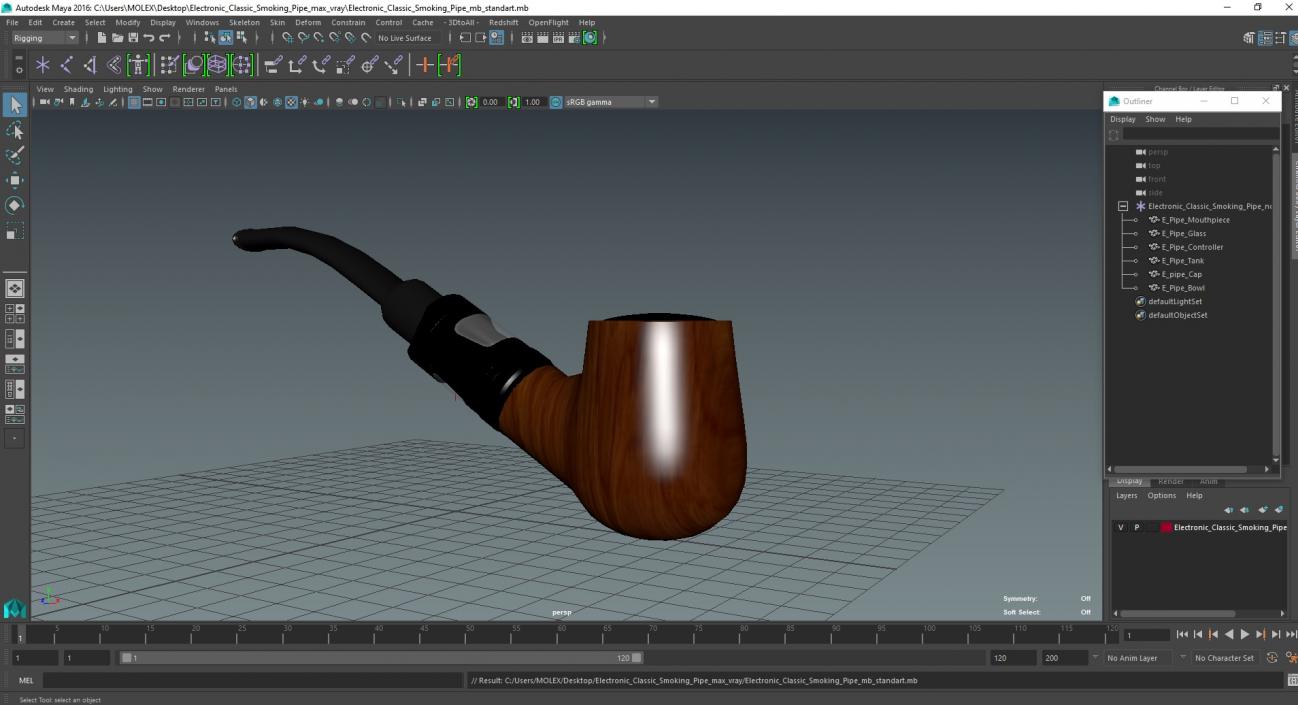 3D Electronic Classic Smoking Pipe 2 model