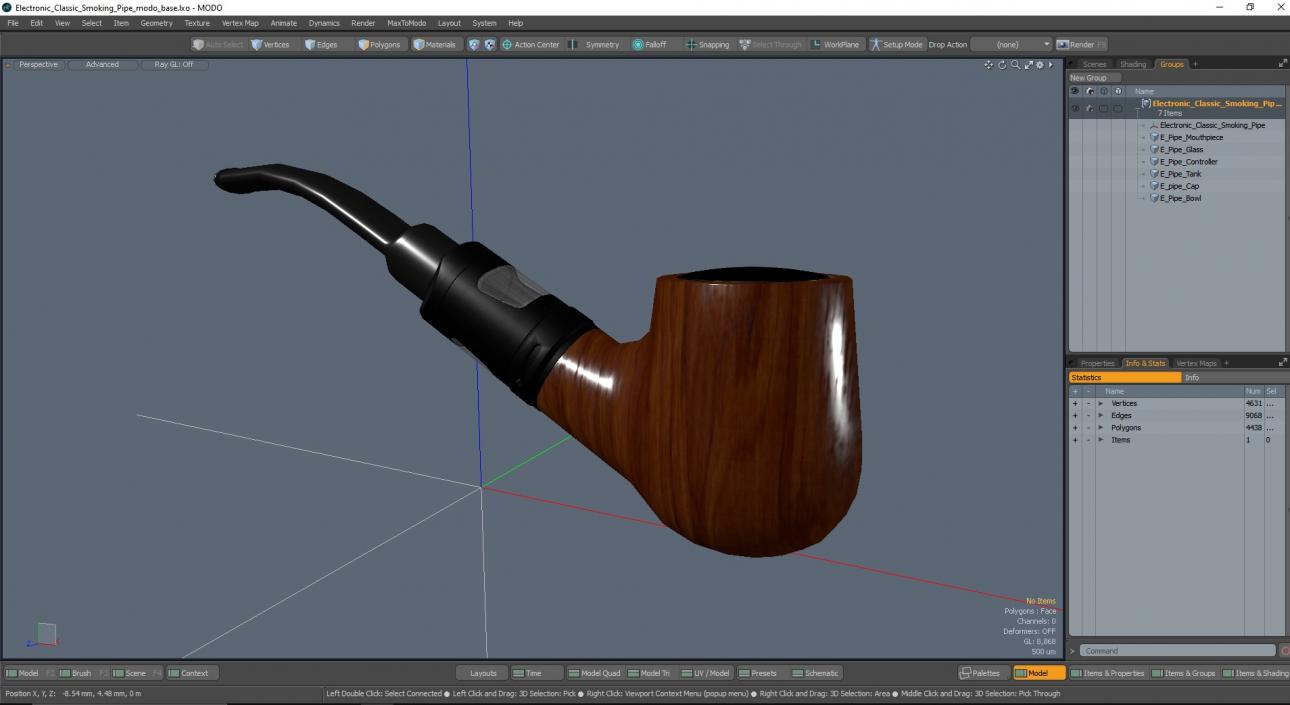 3D Electronic Classic Smoking Pipe 2 model