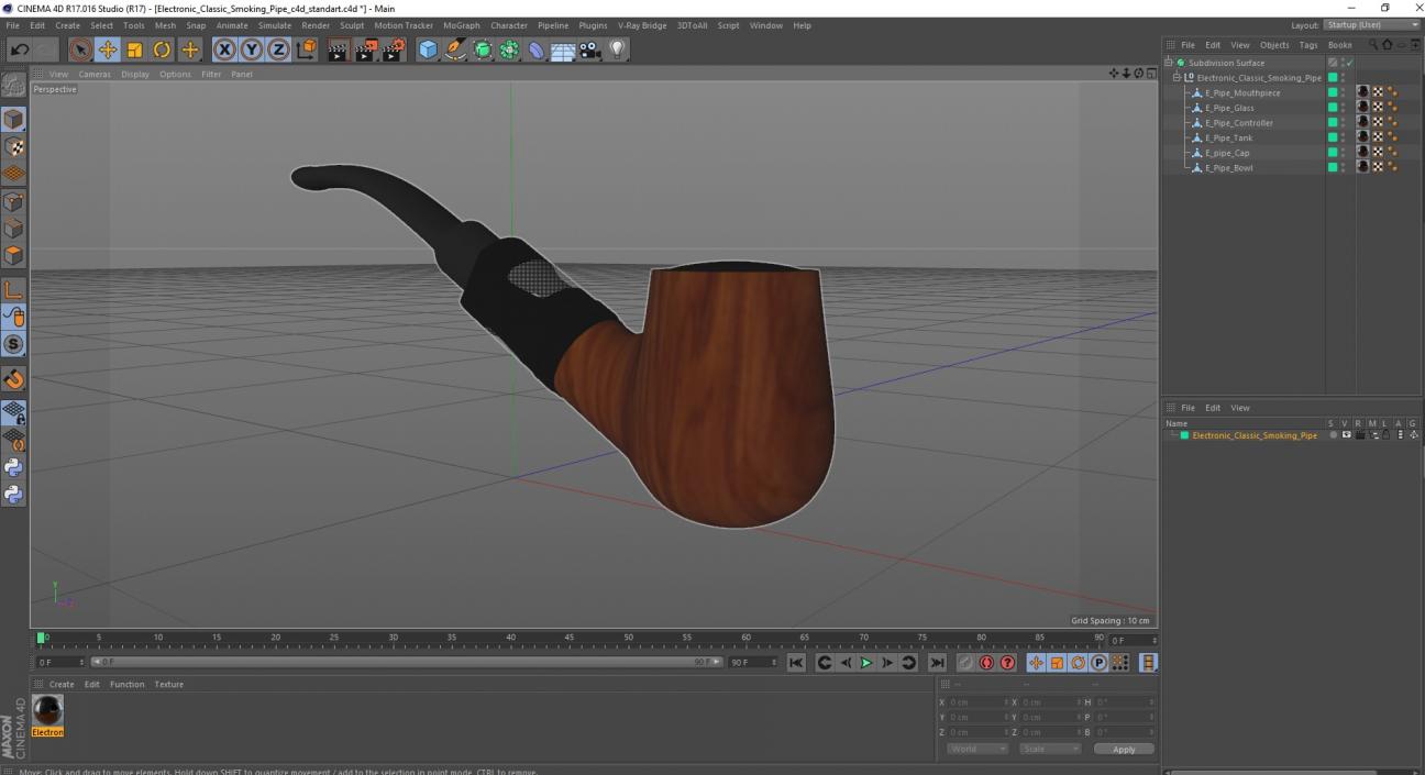 3D Electronic Classic Smoking Pipe 2 model