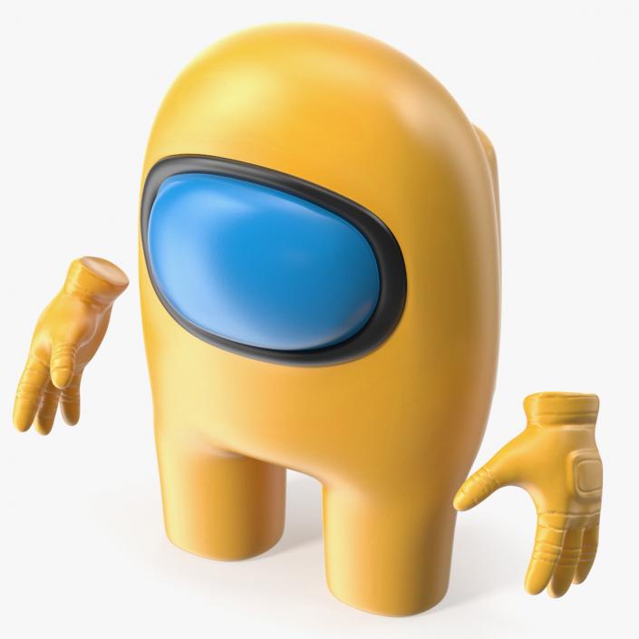 3D Among Us Yellow Character Rigged for Maya