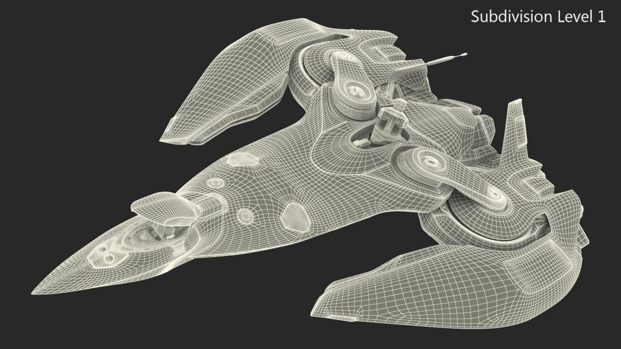 3D Sci Fi Fighter Jet Black Rigged