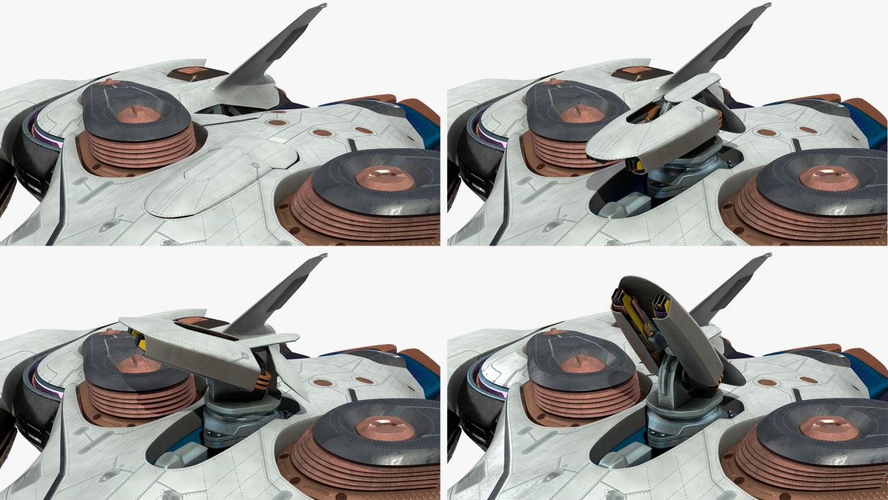 3D Sci Fi Fighter Jet Black Rigged