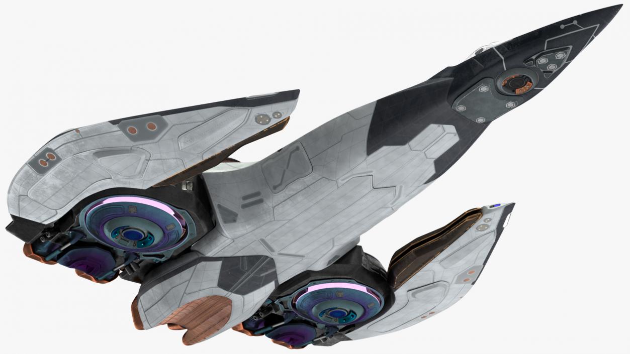 3D Sci Fi Fighter Jet Black Rigged