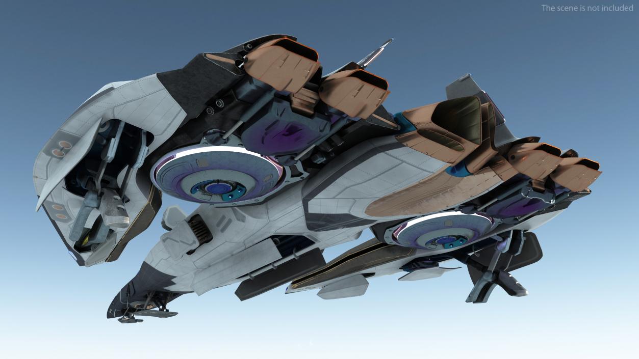 3D Sci Fi Fighter Jet Black Rigged