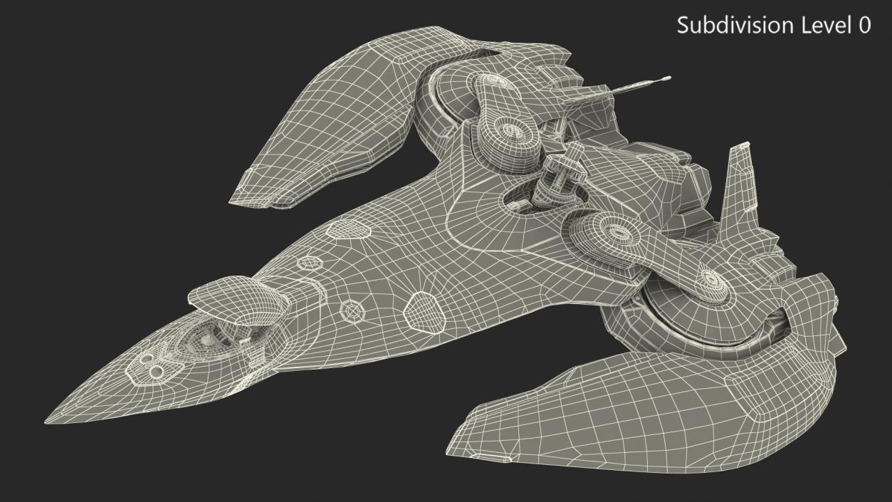 3D Sci Fi Fighter Jet Black Rigged