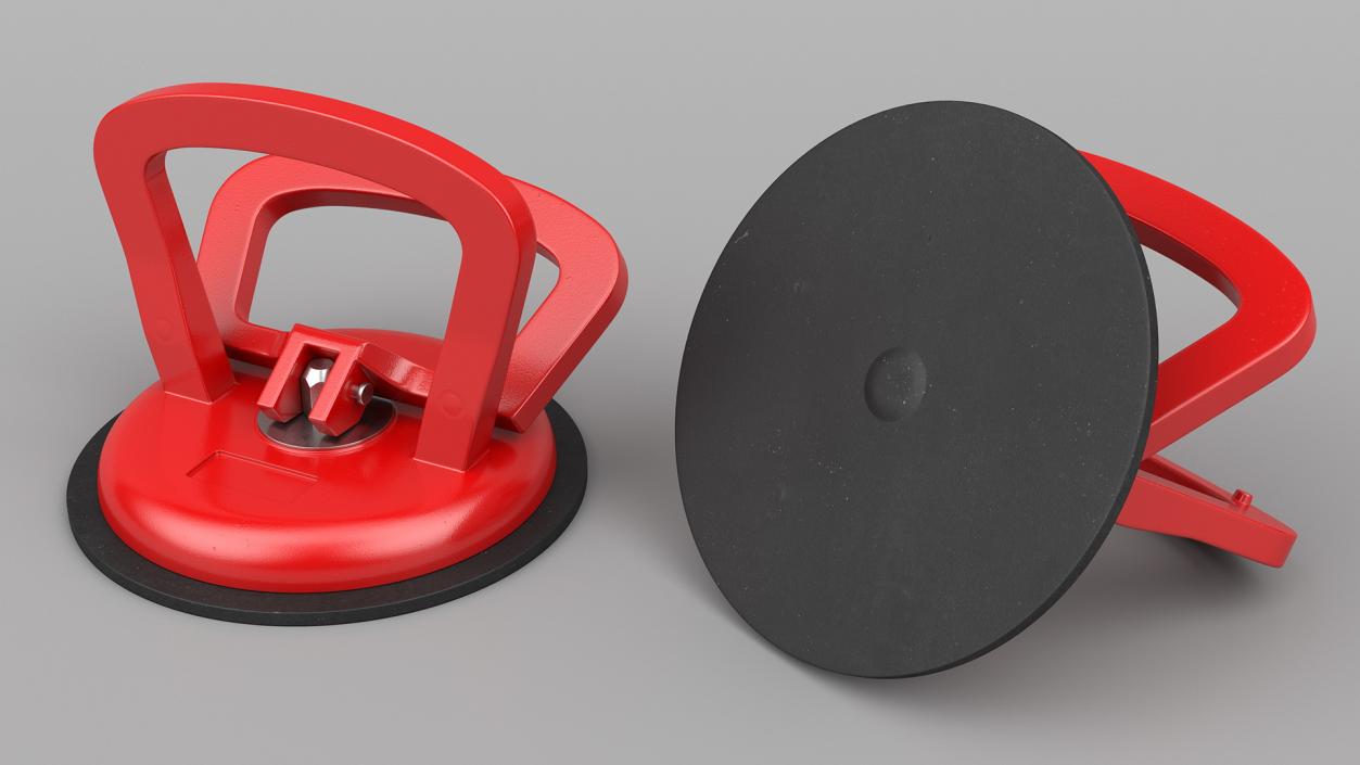 3D Mechanical Suction Cup Red