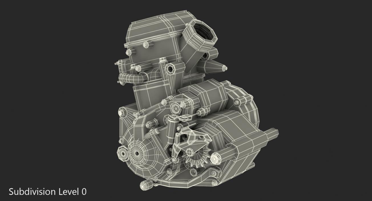 Motocross Motorcycle Engine 2 3D model