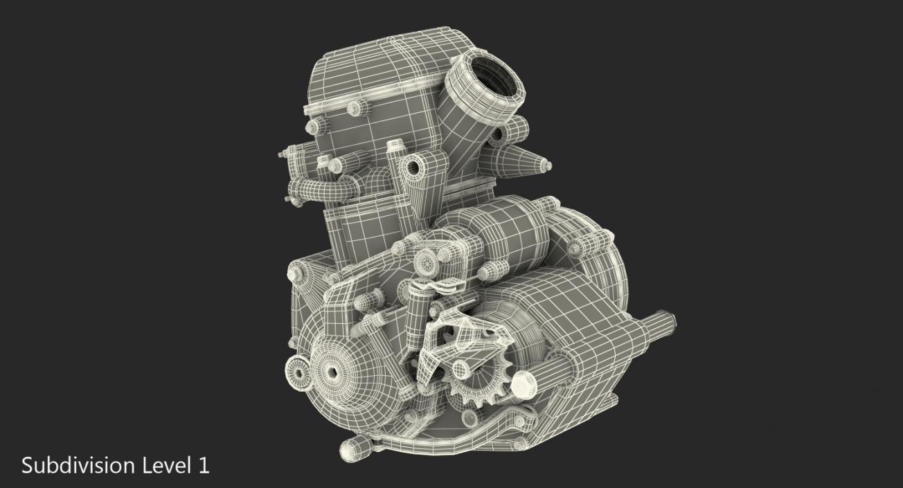 Motocross Motorcycle Engine 2 3D model