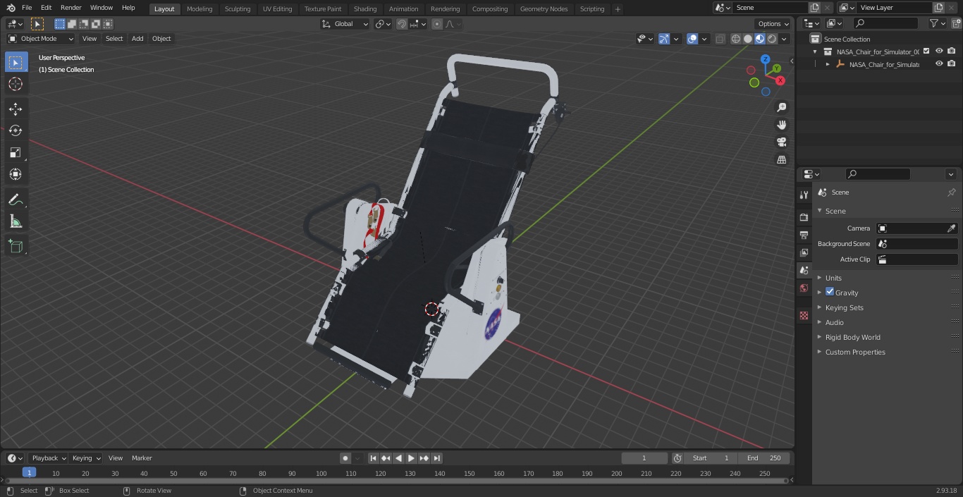 NASA Chair for Simulator 3D model