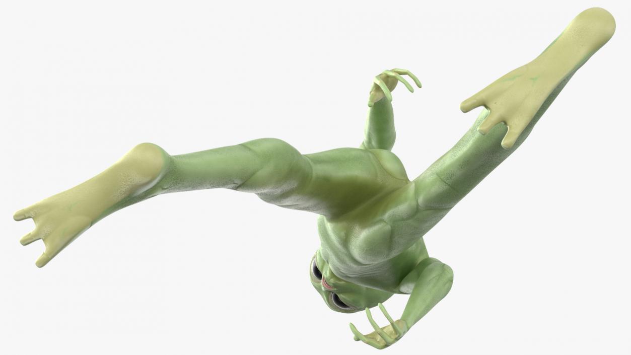 3D Cartoon Alien Walking Pose