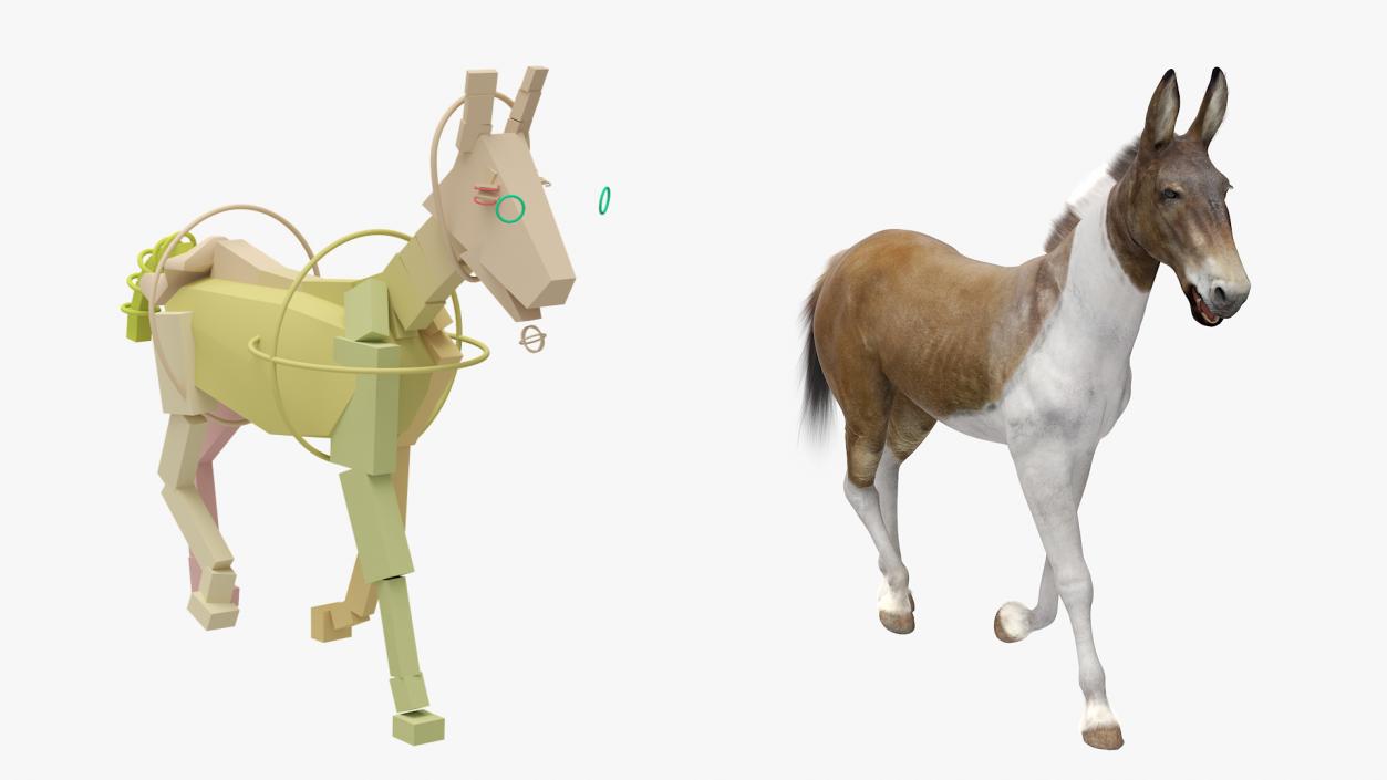 3D model Mule Fur Rigged