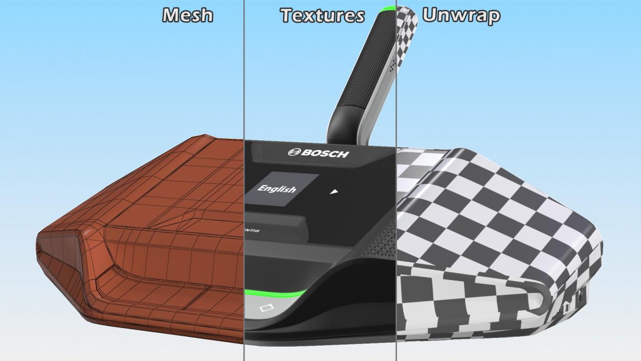 3D Bosch Discussion Device with Language Selector