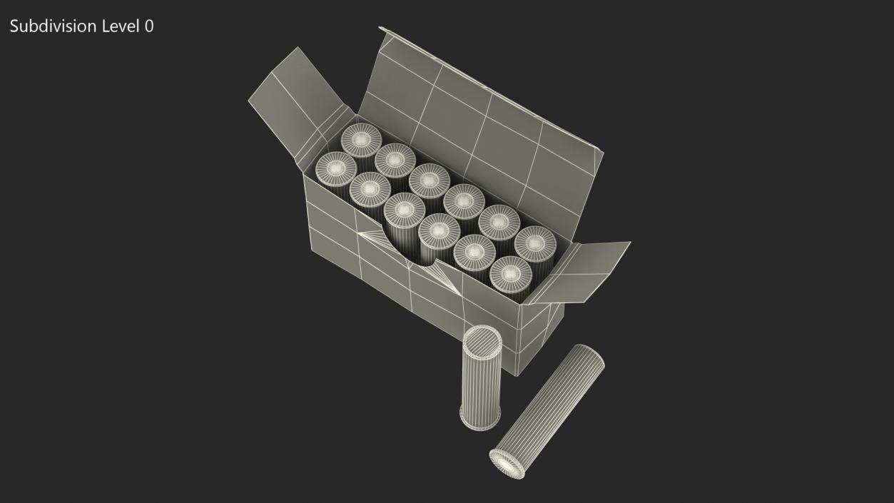 3D model Box of 10 Gauge Shotgun Shells