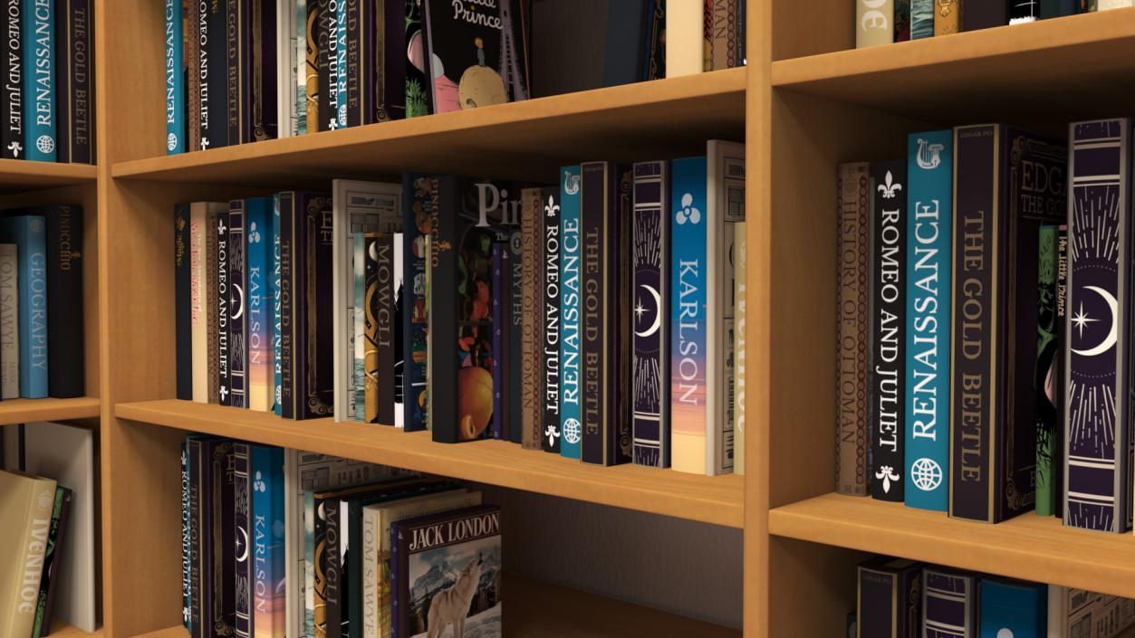 Bookcase with Books 3D model