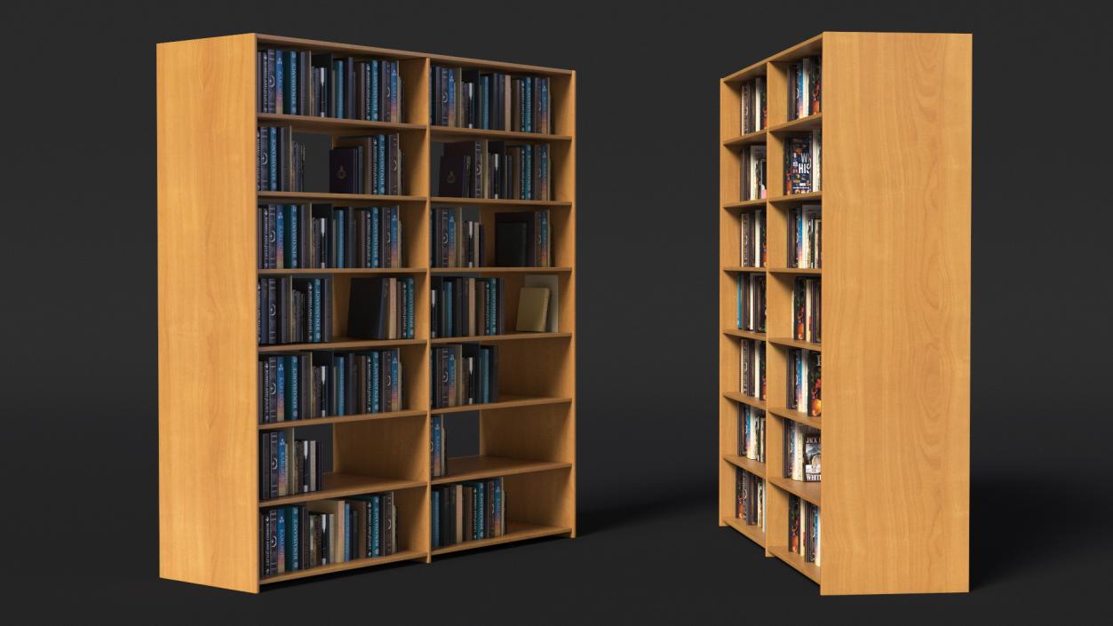 Bookcase with Books 3D model