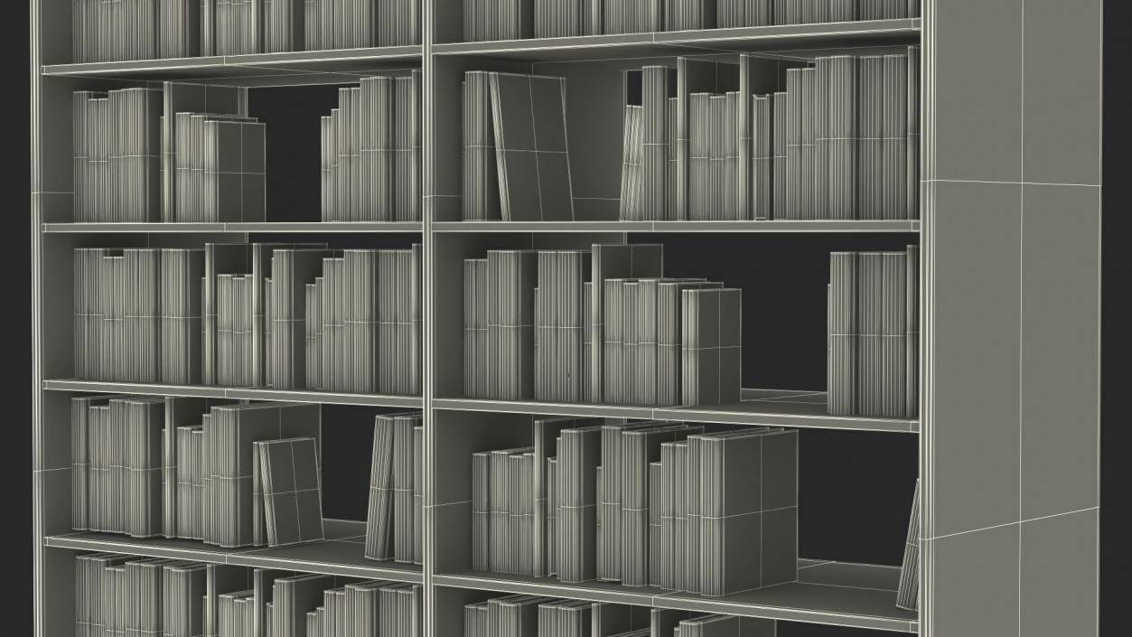 Bookcase with Books 3D model