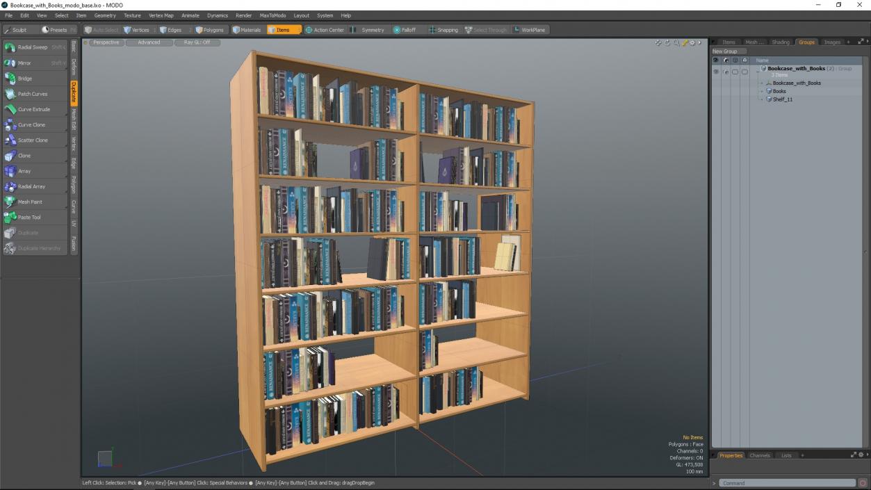 Bookcase with Books 3D model