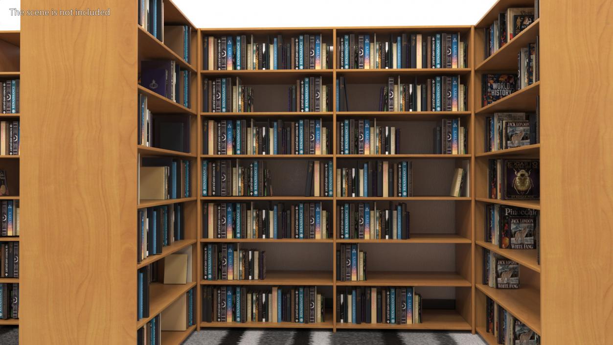 Bookcase with Books 3D model