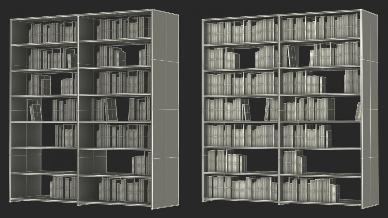 Bookcase with Books 3D model