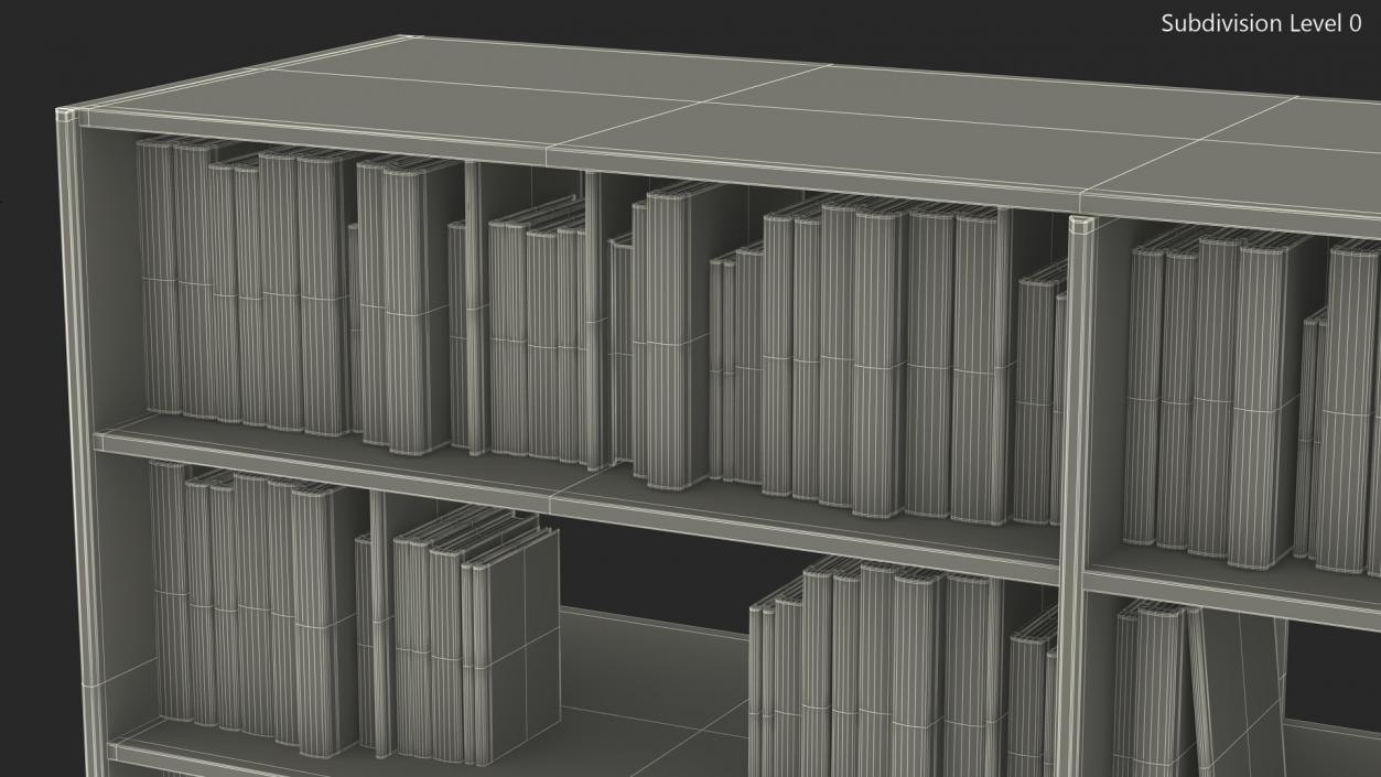 Bookcase with Books 3D model