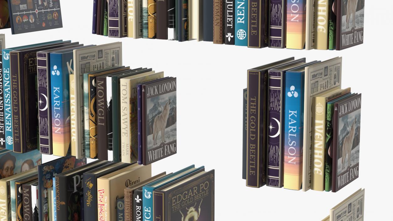 Bookcase with Books 3D model