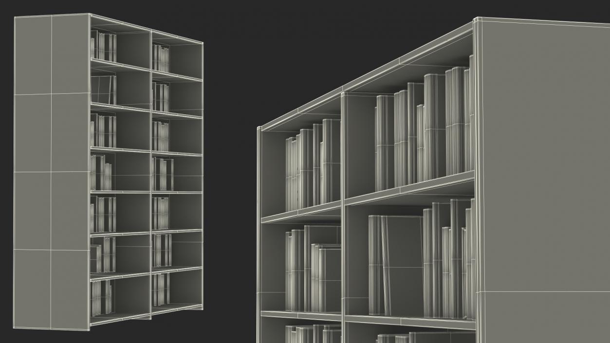 Bookcase with Books 3D model