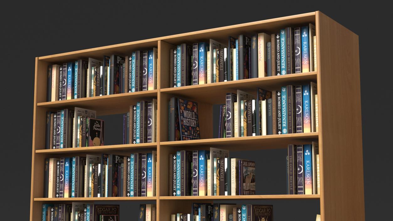 Bookcase with Books 3D model