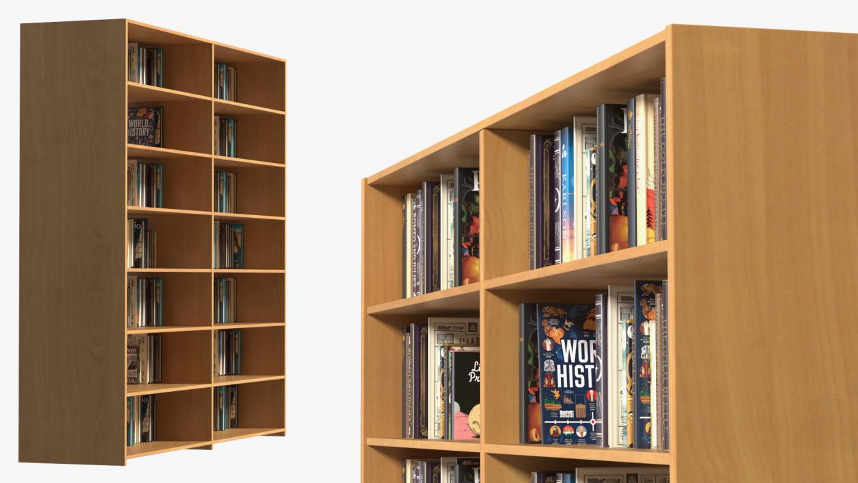 Bookcase with Books 3D model