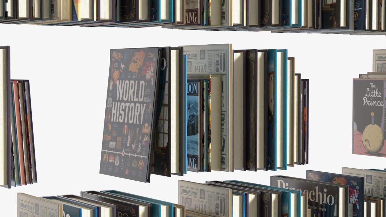 Bookcase with Books 3D model