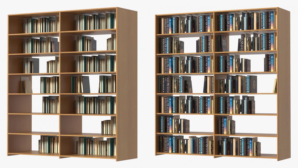 Bookcase with Books 3D model