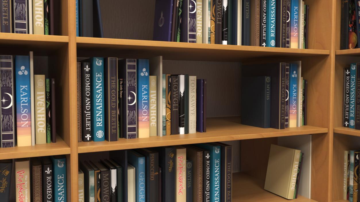 Bookcase with Books 3D model