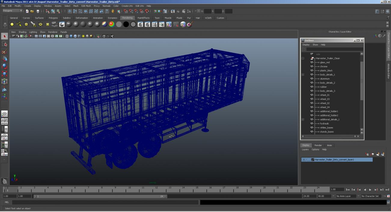 3D Harvester Trailer Dirty model