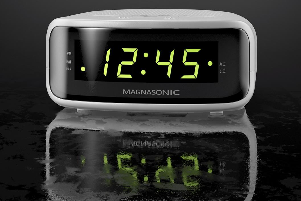 3D Magnasonic Digital Clock Radio White