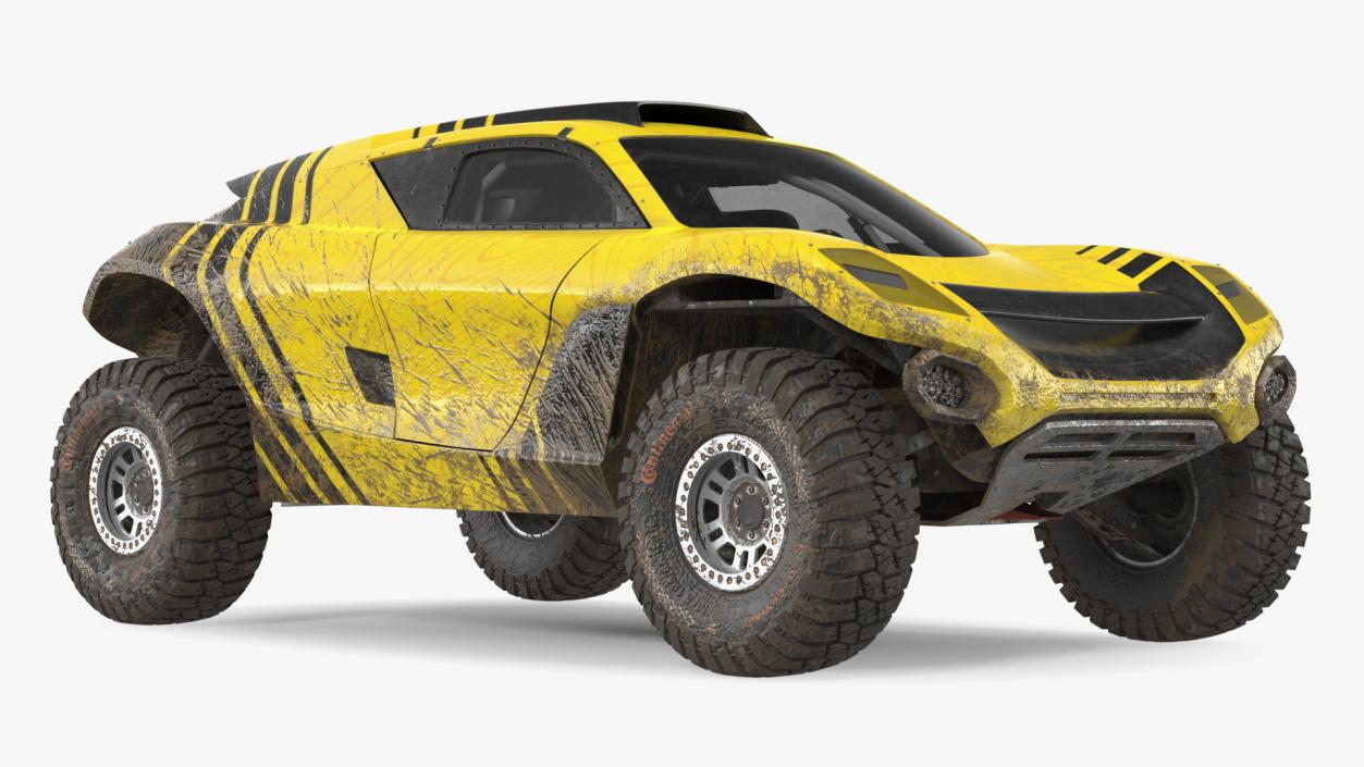 3D model Extreme E Car Racing Electric SUV Dirty Rigged for Cinema 4D